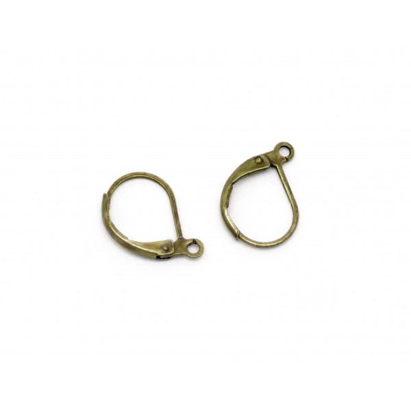 1 Paar bronzefarben Brisuren 16x10mm geschlossene Ohrhaken Ohrfedern bronzefarbene Brisuren - Schmuckzubehör zum Ohrringe selber - Leisure-Beads DIY