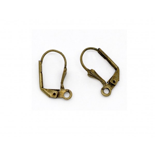 1 Paar bronzefarben Brisuren 10x17mm Klappbrisuren - Schmuckzubehör Ohrringe - Leisure-Beads DIY