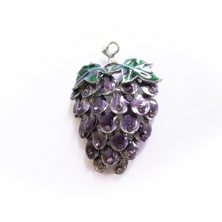 Leisure-Beads - 1x Weintrauben Anhänger 46x63mm grün lila Schmuckanhänger - Schmuckzubehör