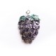1x Weintrauben Anhänger 46x63mm grün lila Schmuckanhänger - Schmuckzubehör