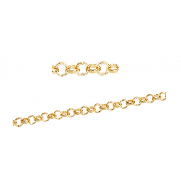 1m KC-Goldfarbene Jasseronkette 2mm Gliederkette - Schmuckzubehör - Leisure-Beads DIY