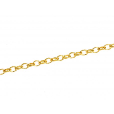 Leisure-Beads - 1m goldfarbene Kette 3x4mm Gliederkette - Schmuckzubehör