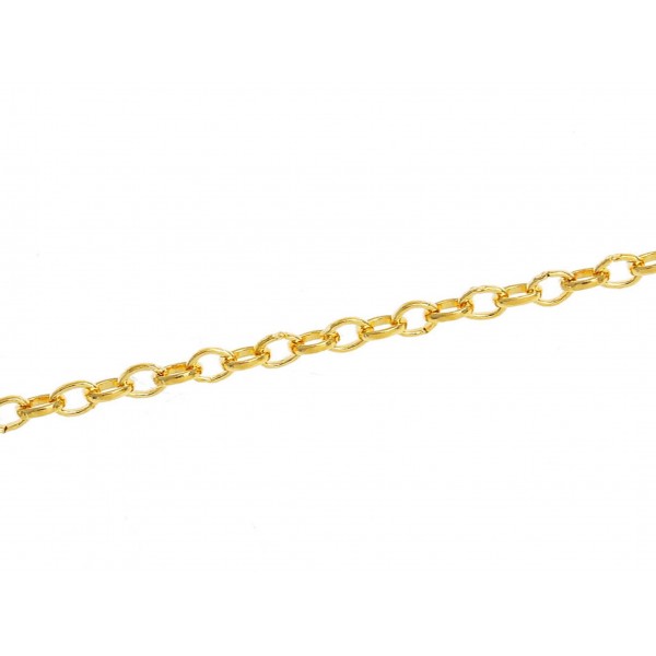 1m goldfarbene Kette 3x4mm Gliederkette - Schmuckzubehör - Leisure-Beads DIY