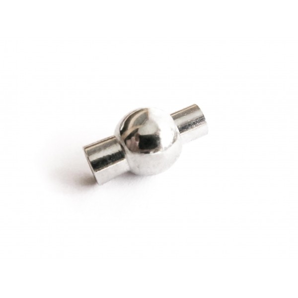 1x Magnetverschluss Innen 2,5mm 8x15mm silberfarben Verschluss zum Einkleben - Schmuckzubehör - Leisure-Beads DIY