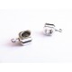 2x silber Tube Anhängerhaken 7x7mm Kettenverbinder Lederband Großloch silberfarben - Schmuckzubehör