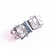 1x silber 2-Strang Magnetverschluss 11x24mm silberfarbener Schmuckverschluss - Schmuckzubehör Magnetverschluss