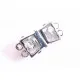 1x silber 2-Strang Magnetverschluss 11x24mm silberfarbener Schmuckverschluss - Schmuckzubehör Magnetverschluss - Leisure-Beads DIY