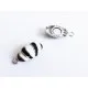 1x schwarz weiss silber Magnetverschluss 21x9x8mm emailiierter Schmuckverschluss - Schmuckzubehör Magnetverschluss - Leisure-Beads DIY