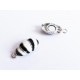 Schwarz weiss Magnetverschluss 21x9x8mm emailiierter- Schmuckzubehör