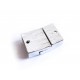 1x hellsilber Strass Magnet Verschluss 20x13x7mm Innen 10x3mm hellsilber Einklebverschluss - Schmuckzubehör Schmuckverschluss