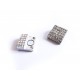 1x hellsilber Strass Magnet Verschluss 20x13x7mm Innen 10x3mm hellsilber Einklebverschluss - Schmuckzubehör Schmuckverschluss