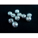 10x filigrane Metallperlen 6mm Kugel Spacer
