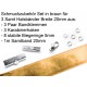 Schmuckzubehör Set in hellbraun für 20mm Halsband aus Samtband, Bandklemmen, Karabinern + Biegeringen - Schmuckzubehör Set