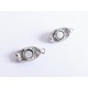 1x silber Strass Magnetverschluss 22x9x8mm silber Schmuckverschluss mit Strass - Schmuckzubehör Magnetverschluss