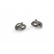2 Stück / 1 Paar gunmetal Ohrclips ca. 12x8mm schwarze Rohlinge für Ohrclips - Schmuckzubehör zum Ohrclips selbermachen