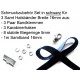 Schmuckzubehör Set 16mm Halsband mit schwarzem Samtband, hellsilber Bandklemmen, Karabinern + Biegeringen - Schmuckzubehör Set