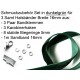 Bastelset für 16mm Halsband in dunkelgrün Samtband, hellsilber Bandklemmen, Karabinern + Biegeringen - Schmuckzubehör Set