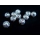 10x filigrane Metallperlen 8mm platinfarben Kugel 2 Spacer