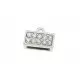 1x hellsilber Strass Endkappe 11x5mm innen 8,5x3mm zum Einkleben platinfarben Einklebkappe - Schmuckzubehör Endkappe - Leisure-Beads DIY