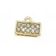1x goldfarben Strass Endkappe 11x5mm innen 8,5x3mm zum Einkleben goldfarben Einklebkappe - Schmuckzubehör Endkappe - Leisure-Beads DIY