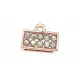 1x rosegoldfarben Strass Endkappe 11x5mm innen 8,5x3mm zum Einkleben rosegoldfarben Einklebkappe - Schmuckzubehör Endkappe - Leisure-Beads DIY