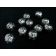 10x filigrane Metallperlen 8mm silberfarben Kugel 2 Spacer