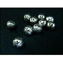 10x filigrane Metallperlen 6mm silberfarben Kugel Spacer - Schmuckzubehör Metallperle