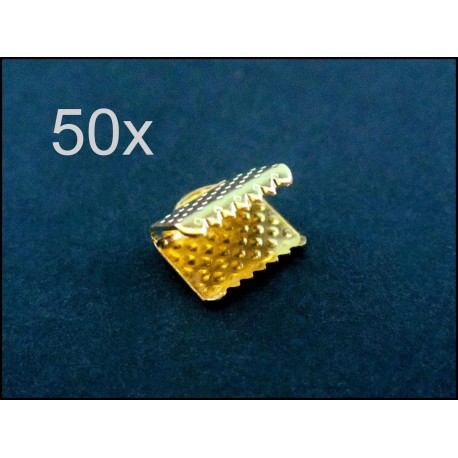 Leisure-Beads - 50x goldfarbene Bandklemme 8mm Bandverbinder - Schmuckzubehör