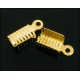 10x goldfarben Endkappe 12x5mm Klemme mit Öse - Schmuckzubehör Endkappe