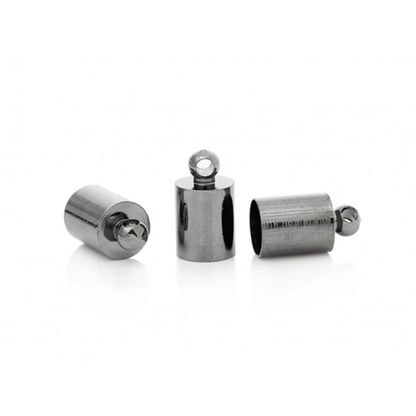 10x gunmetal Endkappe Innen 5mm 10x5,5mm Einklebkappe mit Ösen - gunmetal Schmuckzubehör Endkappe - Leisure-Beads DIY
