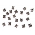 20x Metallperle Quadrat 6x6mm silberfarben Spacer - Schmuckzubehör Metallperle