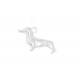 1x hellsilber Dackel Hund Anhänger ca. 21x12x3mm als platinfarbener Schmuckanhänger - Schmuckzubehör
