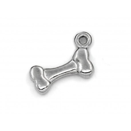 Leisure-Beads - 2x Silberfarbener Knochen Schmuckanhänger 17x11x3mm - Schmuckzubehör