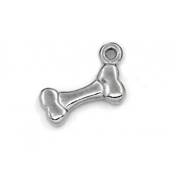 2x Silberfarbener Knochen Schmuckanhänger 17x11x3mm - Schmuckzubehör - Leisure-Beads DIY
