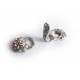 1x 2-Strang silber Strass Magnetverschluss 30x14x7mm klapp Magnetverschluss mit Strasssteinen - Schmuckzubehör Magnetverschluss
