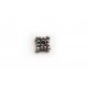 Quadratische Metallperle 6x6mm silberfarben Spacer