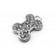 1x silber Knochen mit Strass Schmuckanhänger ca. 22x20x2mm silberfarbener Strass Hundeknochen - Schmuckzubehör