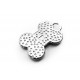 1x silber Knochen mit Strass Schmuckanhänger ca. 22x20x2mm silberfarbener Strass Hundeknochen - Schmuckzubehör