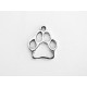 2x silber Hundepfote Schmuckanhänger ca. 19x16mm silberfarbener Hunde Pfotenabdruck - Schmuckzubehör