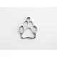 2x silber Hundepfote Schmuckanhänger ca. 19x16mm silberfarbener Hunde Pfotenabdruck - Schmuckzubehör - Leisure-Beads DIY