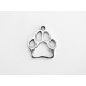 2x silberfarben Hundepfote Schmuckanhänger 19x16mm silberfarbener Hunde Pfotenabdruck - Schmuckzubehör