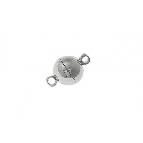 1x silberfarben Magnetverschluss 15x8mm kugelform - Schmuckzubehör - Leisure-Beads DIY