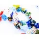 1 Strang bunte Millefioriperlen ca. 28 Stück Größe 10x10mm quadratische Perlen im bunten Perlenmix - Schmuckzubehör Millefiori - Leisure-Beads DIY