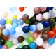 Perlenmix bunte Cateye Perlen Größe 8mm Perlen 1 Strang ca. 45 Stück - Schmuckzubehör Catyeye