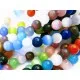 Perlenmix bunte Cateye Perlen Größe 8mm Perlen 1 Strang ca. 45 Stück - Schmuckzubehör Catyeye - Leisure-Beads DIY