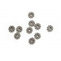 10x Metallperle Rund flach 8mm silberfarben Spacer - Schmuckzubehör Metallperle