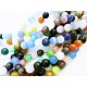 Perlenmix bunte Cateye Perlen Größe 8mm Perlen 1 Strang ca. 45 Stück - Schmuckzubehör Catyeye
