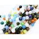 Perlenmix bunte Cateye Perlen Größe 8mm Perlen 1 Strang ca. 45 Stück - Schmuckzubehör Catyeye - Leisure-Beads DIY