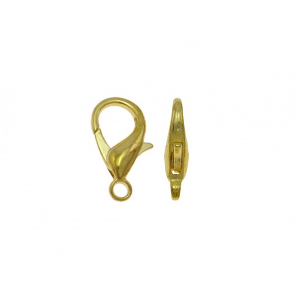 5x 18mm goldfarbener Karabinerhaken Schmuckverschluss - Schmuckzubehör - Leisure-Beads DIY