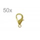 50x 18mm goldfarben Karabinerhaken goldfarbener glatter Schmuckverschluss - Schmuckzubehör